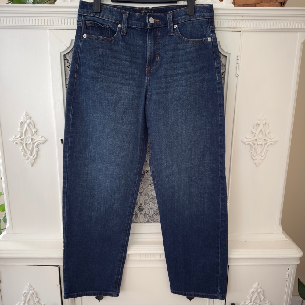 Banana Republic High Rise Dark Wash Barrel Jeans
